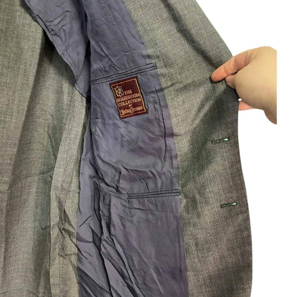 Boardroom Collection x Hickey Freeman 42R‎ Grey Blazer Two Button Professional